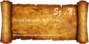 Szedlacsek Nóra névjegykártya