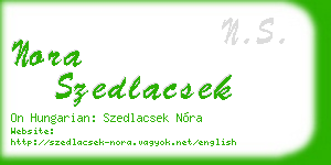 nora szedlacsek business card