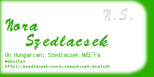 nora szedlacsek business card